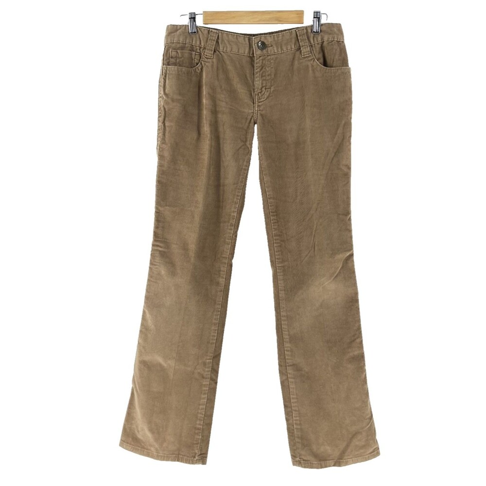 Vintage Calvin Klein Corduroy Pants High Rise Brown Lean Bootcut Size 8 90s Y2K